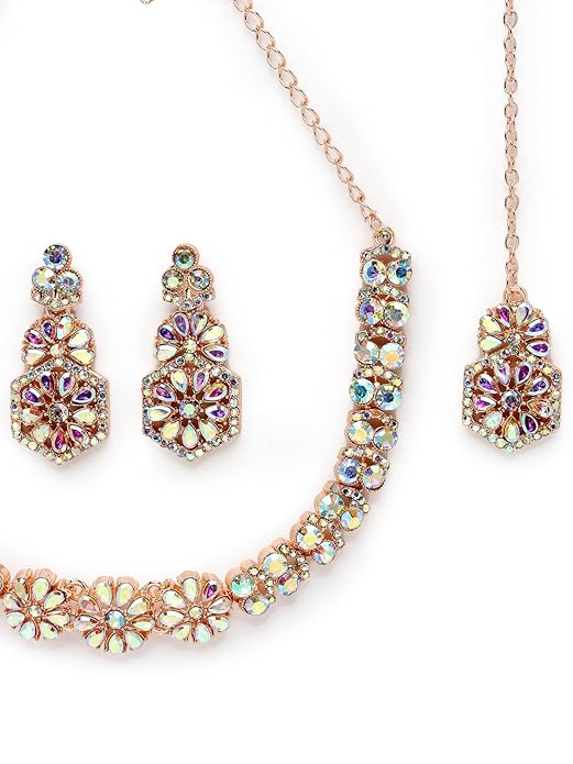 Premium Austrian Diamond Jewellery Set for Women (Set of 3 – Necklace, Earrings & Bracelet)