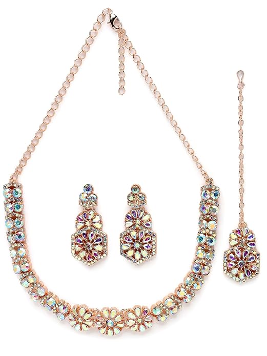 Premium Austrian Diamond Jewellery Set for Women (Set of 3 – Necklace, Earrings & Bracelet)